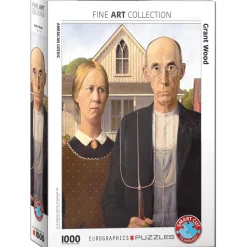 Puzzle 1000 pièces : Gothique américain, Grant Wood - Eurographics
