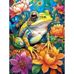 Puzzle 1000 pièces : Grenouille Flower Power - CherryPazzi