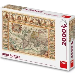 Puzzle 2000 pièces : Historique Carte du Monde - Dino