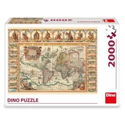 Puzzle 2000 pièces : Historique Carte du Monde - Dino