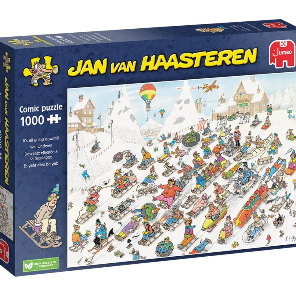 Puzzle 1000 pièces : Jan Van Haasteren : Descente effrenée à la montagne - Jumbo