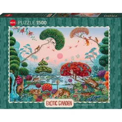 Puzzle 1500 pièces : jardin exotique jungle - Heye