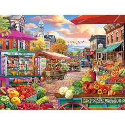 Puzzle 1000 pièces : Jour du marché de la rue principale - Eurographics