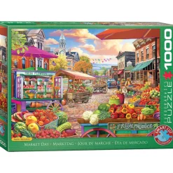 Puzzle 1000 pièces : Jour du marché de la rue principale - Eurographics