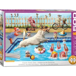 Puzzle 500 pièces : Journée folle à la piscine par Lucia Heffer - Eurographics