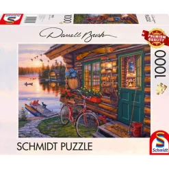 Puzzle 1000 pièces : La cabane au bord du lac - Schmidt