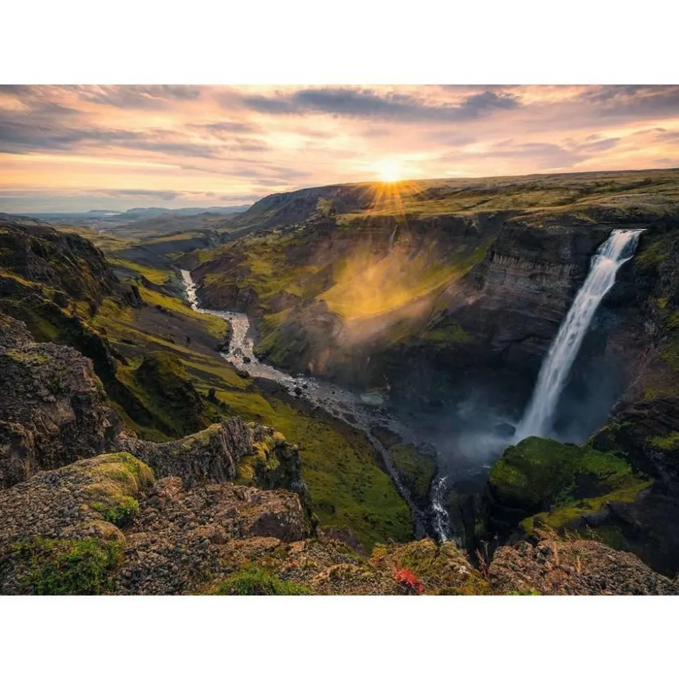 Puzzle 1000 pièces : La cascade Háifoss, Islande - Ravensburger