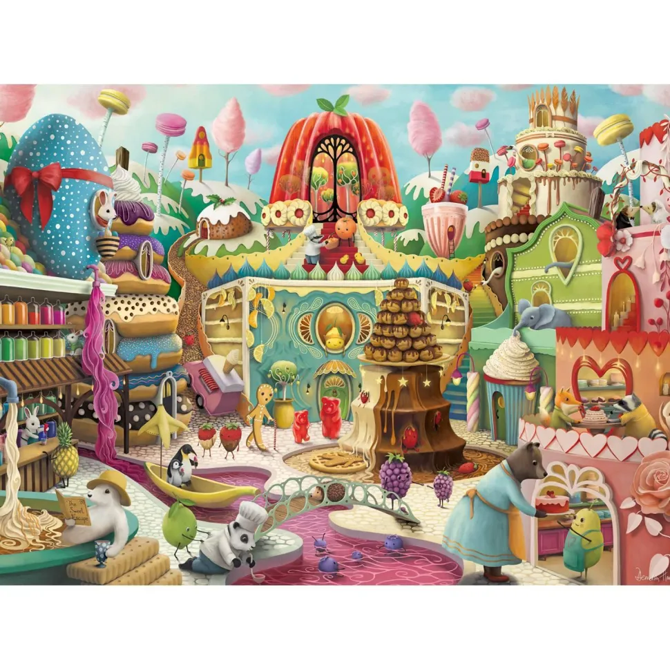 Puzzle 1000 pièces : La rue de la douceur - Ravensburger