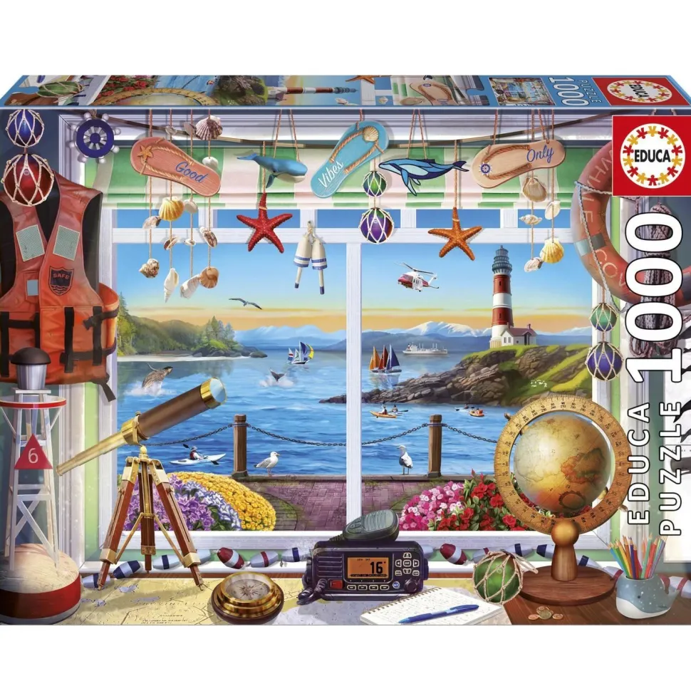Puzzle 1000 pièces : LA VIE AU PORT - Educa