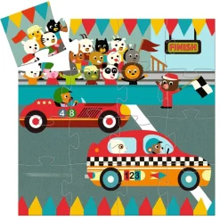 Puzzle 16 pièces : le bolide - Djeco
