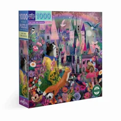 Puzzle 1000 pièces : LE CHAT ET LE CHATEAU - Eeboo
