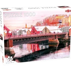 Puzzle 1000 pièces : Le fleuve de Nidelva à Trondheim - Tactic