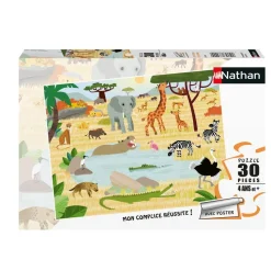 Puzzle 30 pièces : Les animaux de la savane - Nathan