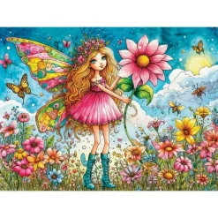 Puzzle 1000 pièces : LES CHUCHOTEMENTS DU JARDIN BLUSH - JaCaRou