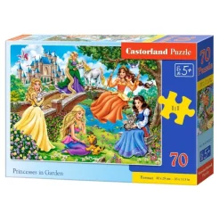 Puzzle 70 pièces : Les princesses dans le jardin - Castorland