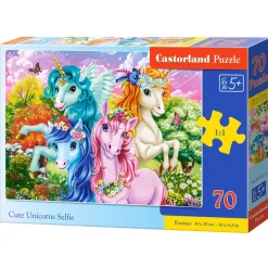 Puzzle 70 pièces : Licornes mignonnes - Castorland