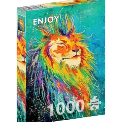 Puzzle 1000 pièces : Lion Arc-en-ciel - EnjoyPuzzle