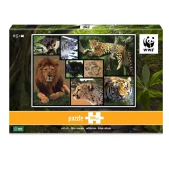 Puzzle 1000 pièces : Lion, Tigres, Panthères - WWF