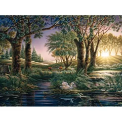 Puzzle 1000 pièces : Magie de l’étang au matin - Terry Redlin - Schmidt