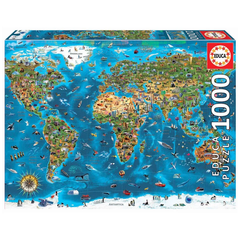 Puzzle 1000 pièces : merveilles du monde - Educa