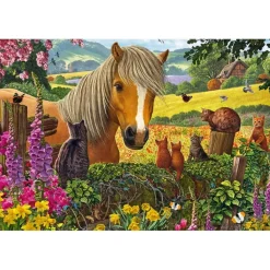 Puzzle 150 pièces : Mignons visiteurs dans la prairie - Schmidt