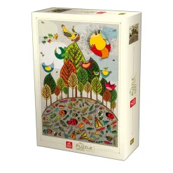 Puzzle 1000 pièces : Nature : Oiseau et coccinelle - DToys