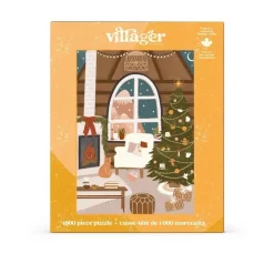 Puzzle 1000 pièces : Noël au coin du feu - Villager Puzzles
