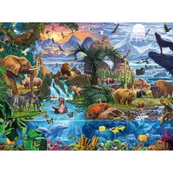 Puzzle 1500 pièces Panorama : Le monde animal - Schmidt
