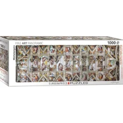 Puzzle 1000 pièces panoramique : Le plafond de la Chapelle Sixtine - Eurographics