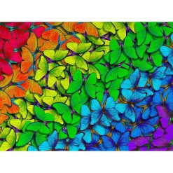 Puzzle 1000 pièces : Papillons arc-en-ciel - EnjoyPuzzle
