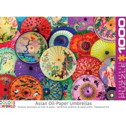 Puzzle 1000 pièces : Parasols traditionnels en huile et papier - Eurographics