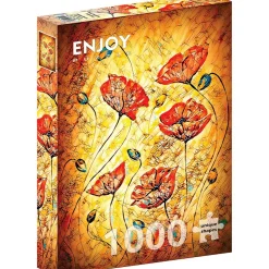Puzzle 1000 pièces : Peinture Coquelicots Rouges - EnjoyPuzzle