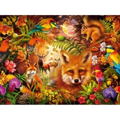 Puzzle 1000 pièces : Plumes, pelages et fleurs - Schmidt