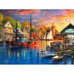 Puzzle 3000 pièces : Port Américain au Coucher de Soleil - Ks Games
