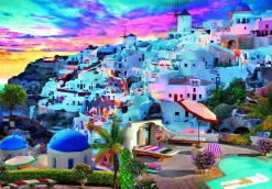 Puzzle 500 pièces + poster : Vue de Grèce - Clementoni