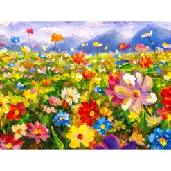 Puzzle 1000 Pièces : Prairie fleurie colorée - EnjoyPuzzle