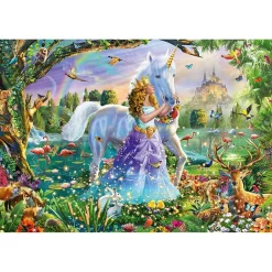 Puzzle 150 pièces : Princesse avec licorne et château - Schmidt