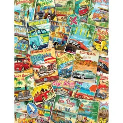 Puzzle 1000 pièces : Publicités anciennes de voyage - Eurographics