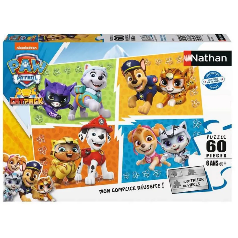 Puzzle 60 pièces : Rencontre avec les supers chats - Nathan