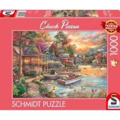 Puzzle 1000 pièces : Rive dorée au crépuscule - Schmidt