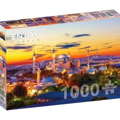 Puzzle 1000 Pièces : Sainte-Sophie au coucher du soleil - Istanbul - EnjoyPuzzle