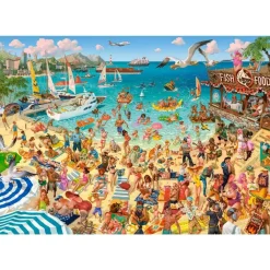 Puzzle 1000 pièces : S'amuser au bord de la mer - Castorland