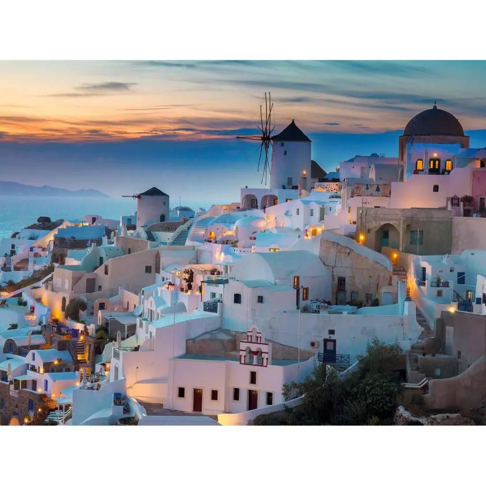 Puzzle 1000 pièces : Soirée à Santorin - Ravensburger