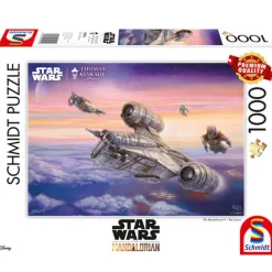 Puzzle 1000 pièces : Star Wars The Mandalorian : Thomas Kinkade : L'escorte - Schmidt