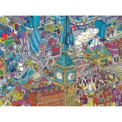 Puzzle 1000 pièces : Technologie Unlimited Fit - EYE-SPY Time : Voyage Londres, Royaume-Uni - Trefl Prime