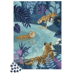 Puzzle 1000 pièces : Tigres Au Clair De Lune - Janod