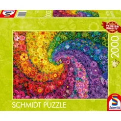 Puzzle 2000 pièces : Tourbillon de fleurs multicolores - Schmidt