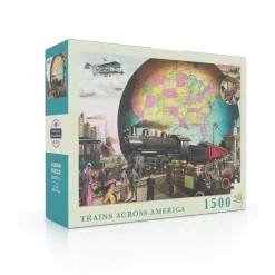 Puzzle 1500 pièces : Trains Across America - New York Puzzle Company