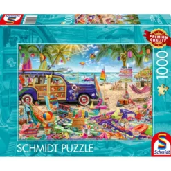 Puzzle 1000 pièces : Une plage haute en couleur - Schmidt