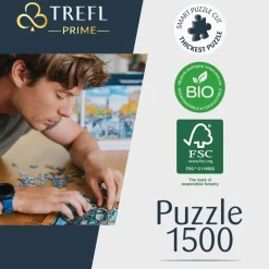 Puzzle 1500 pièces : Unlimited Fit Technology : Au bout de la route - Trefl Prime